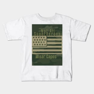 Heros don't Wear Capes. They Wear Dog Tags Kids T-Shirt